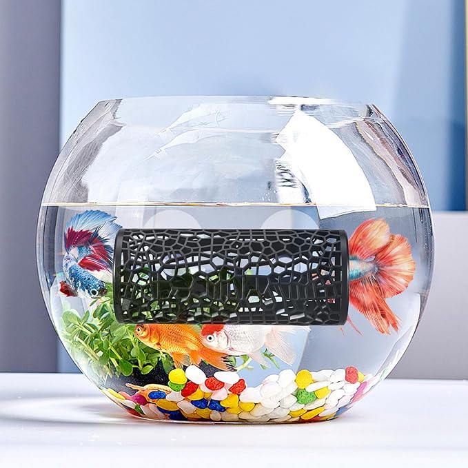 Xinjoduz 2 PCS Black Betta Fish Tunnel Hammock, Safe Aquarium Tunnel & Floating Betta Hide for Small Fish, Tank Accessories Fishtank Decorations