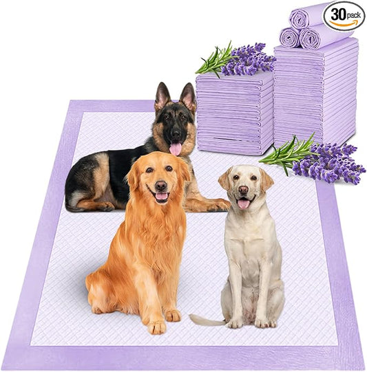 Boscute Lavender Scented Thicken 6 Layers Heavy Absorbent 30"x36" Pet Training Dog Pee Pads, Extra Large Polymer Leak-Proof Quick Dry Puppy Pee Pads, Disposable Pee Pads for Dogs Cats Rabbit 30Counts | Heavy Absorbent up to 7 Cups, Quick Dry, for Dogs ...