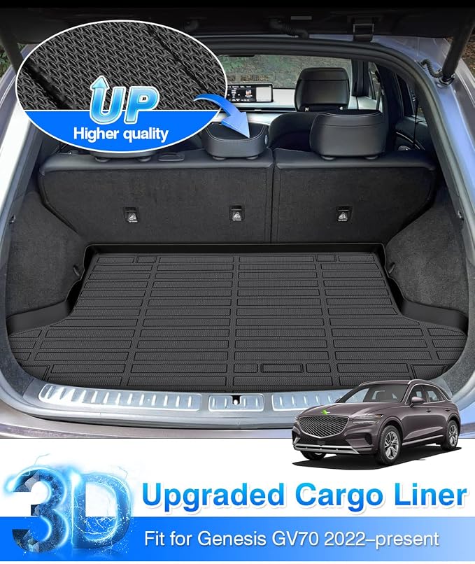 Cartist Cargo Liner Compatible with Genesis GV70 2022 2023 2024 2025 2026 Accessories All Weather Trunk Mat Cargo Mat Waterproof Heavy Duty