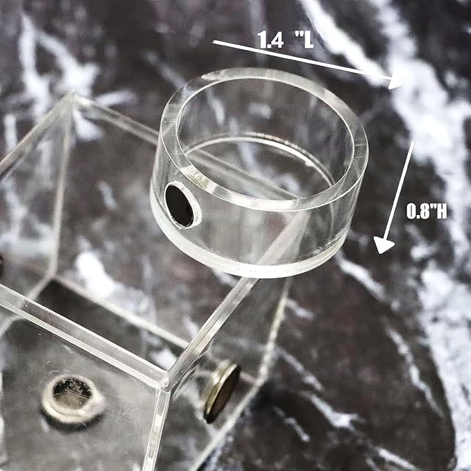 Small Jumping Spider Feeding Dish, Magnetic Tiny Food Dishes Water Dish for Jumping Spider, Tarantula and Other Small Pets,35mm, Clear