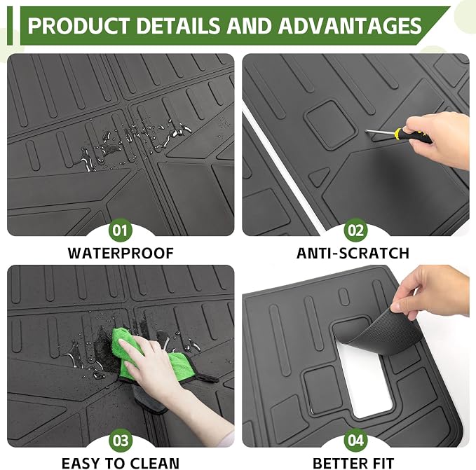 Cargo Liners for 2025 2026 Toyota 4Runner 5 Seats Gas, Trunk Mat with Seat Back Cover All Weather Rear Cargo Mat Backrest Protector Accessories (Not for Hybrid EV&i-Force MAX)