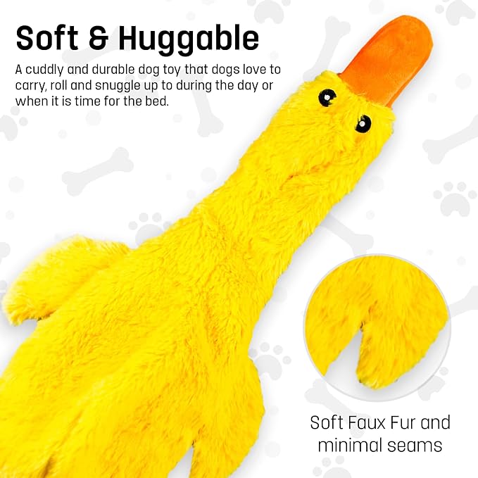 FGA MARKETPLACE Racoon-Squirrel-Duck-Frog-Monkey Flat NO Stuffing NO Squeak Plush Dog Toy, Funny Style Will Entertain Your Pet for Hours