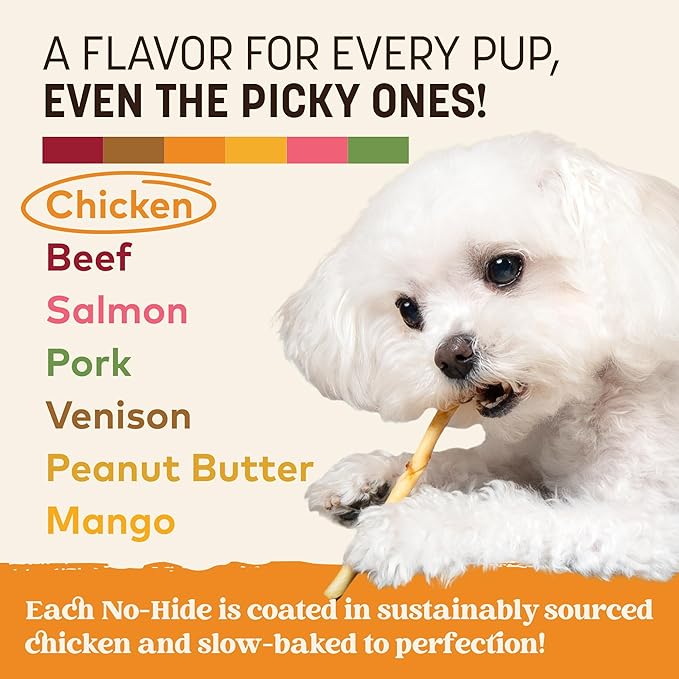 Earth Animal No Hide Stix - Rawhide Free Dog Chews Sticks 20 Count Chicken | Small Sticks Chicken Flavored Natural Rawhide Free Long Lasting Dog Chews - Treats for Small Dogs and Cats