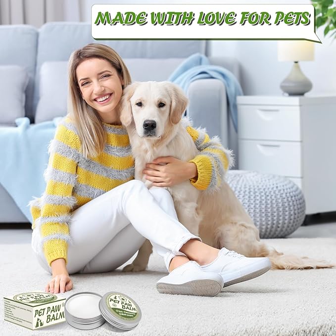 Dog Paw Balm & Nose Balm, Lick-Safe & Moisturizing | All-Natural Moisturizer & Soother for Dry | Deep Repair for Dry, Cracked Paws | Horse Hoof and Joint Care Friendly (Value Size 2.12oz)