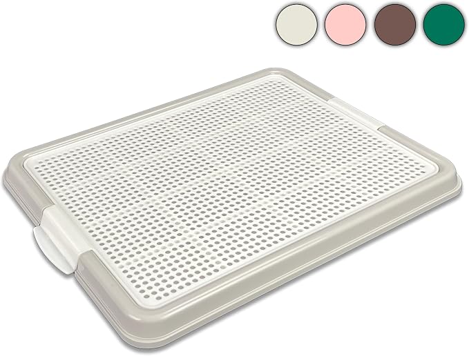 Dog Pee Pad Holder Tray, Puppy Potty Training, 22.5"x16.5", PP Plastic, Snap Lock, 4 Colors (Gray)