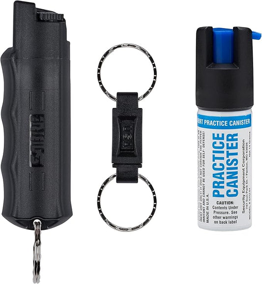 Sabre Pepper Spray - Quick Release Keychain for Easy Carry & Fast Access, Max Police Strength Self Defense OC Spray with UV Dye, 10 Sec. Spray Time, Finger Grip - Faster Aim, 0.54 fl oz,Secure Safety