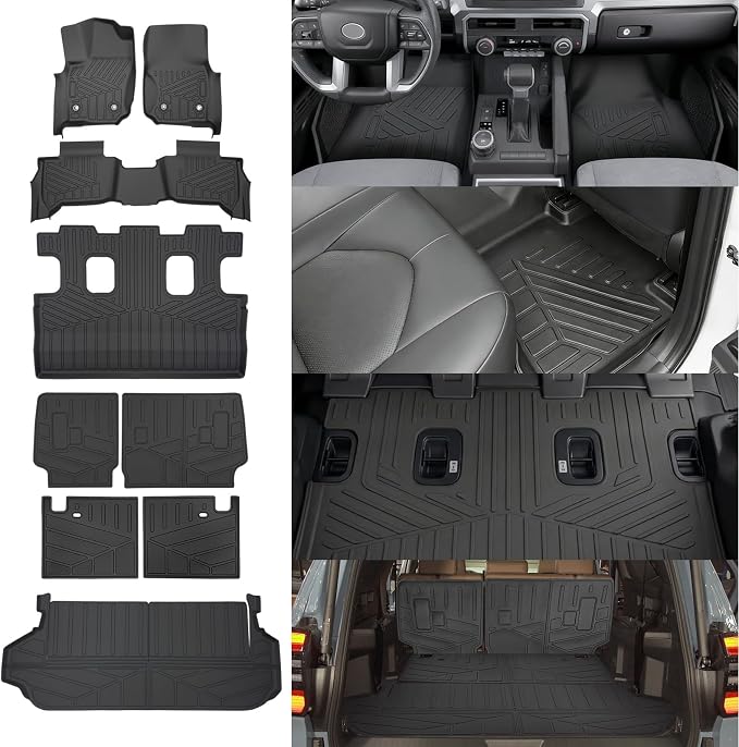 Cargo Liners for 2025 2026 Toyota 4Runner 7 Seats Gas, Trunk Mat 2nd & 3rd Row Seat Back Cover with Floor Liners All Weather Cargo Mats Protector Accessories(Not for Hybrid EV&i-Force MAX)