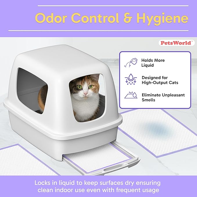 PetsWorld Universal Fit Cat Pad Refills for Litter Box, Fresh Scent, Odor Control, Pack of 800
