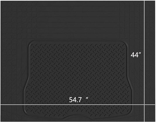 PIC AUTO Heavy Duty Cargo Liner, Trimmable All-Weather Rubber Trunk Mat for Cars, SUVs, Vans & Trucks, Anti-Slip Backing, Durable Protection, Large, Black