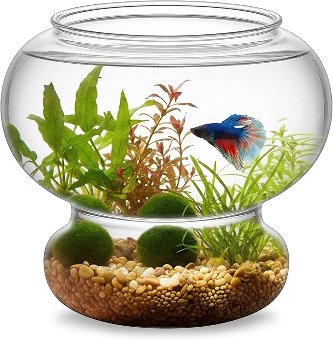 Mini Plastic Fish Bowl 25 oz Decorative Small Fish Tank Unbreakable Aquarium Starter Kit for Centerpiece Vases Party Decorations (2026 New Model)