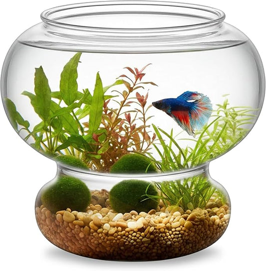 Mini Plastic Fish Bowl 25 oz Decorative Small Fish Tank Unbreakable Aquarium Starter Kit for Centerpiece Vases Party Decorations (2026 New Model)