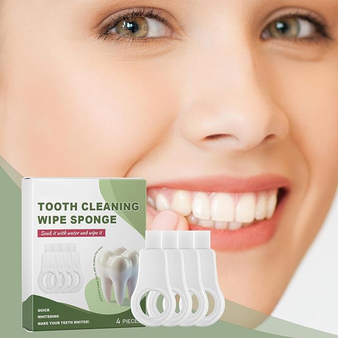 Teeth Cleaning Sponge Wipes for Adults – 4-Pack Soft dentall Wipes for Deep orall Care | disposablee Tooth Cleaners for Home, Travel, School, or Business Trips – Safe & Gentle orall Hygiene Tool