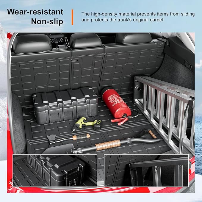 powoq Cargo Mat Compatible with 2023-2025 Mazda CX-5 Trunk Mat TPE Cargo Liner Backrest Trunk Liner Replacement for Mazda CX-5 2023 2024 2025 Accessories
