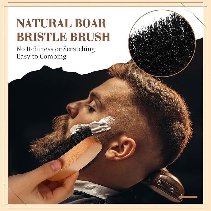 Maitys 10 Set Appreciation Gifts Bulk Beard Brush Comb Scissors,Rectangle | Boar Bristle Beard Brush, for Men Father Colleague Employee