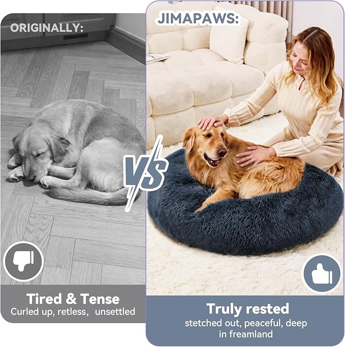 Cat Beds for Indoor Cats, Washable 20" Donut Pet Bed for Small Dogs | Fluffy pet bed with cozy plush comfort and supportive raised sides, perfect for lounging, napping and relaxing indoors.