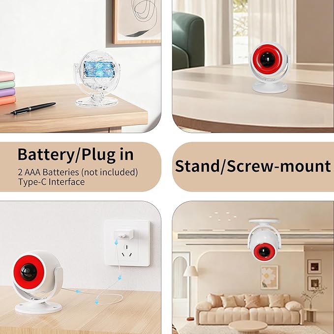 1 Pack Wireless Motion Detector Alarm for Indoor Use, PIR Motion Sensor with Sound Player for Pets, Dogs & Animal Deterrent, Intruder Alert & Remote Safety System, Noise Maker Sensor de Movimiento