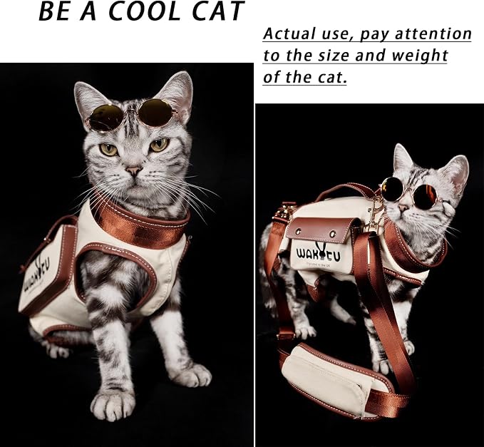 Wakytu Dog Lift Harness Dog Carrier VES Harness Adjustable Leash with Small Puppy Treat Bag,Fits Most Cars,L | stylish puppy sling carrier with handle & pocket,adjustable leash,walking & travel