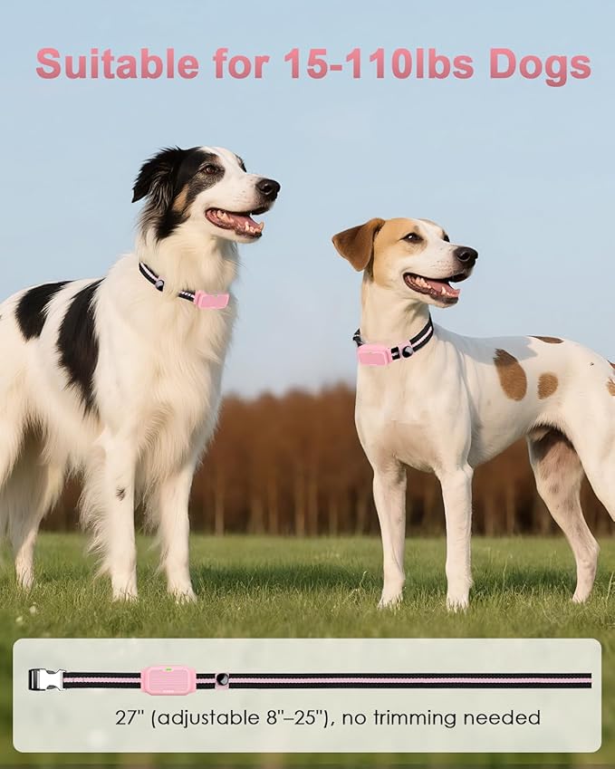 Shock Collar for Dogs, IP67 Waterproof Dog Training Collar with Remote Control, 3 Modes: Beep, Vibration, Safe Static, Rechargeable Adjustable for 15-110lbs Medium Large Dogs