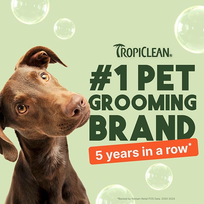 TropiClean 2-in-1 Dog Shampoo and Conditioner, Professional Dog Shampoo, Moisturizing Detangler, Puppy Safe, Made in USA, Papaya Scent, 1 Gallon