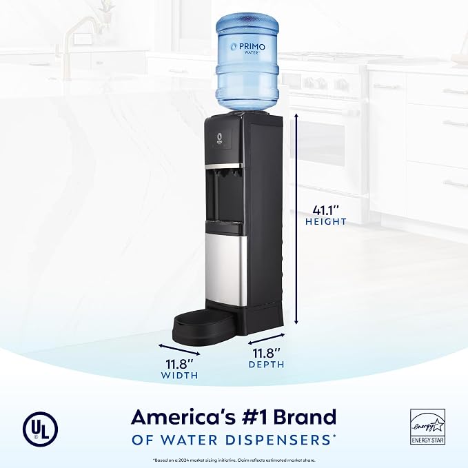 Primo Water Dispenser for 5 Gallon Bottle with Pet Drinking Station - Hot & Cold Top Loading Water Cooler Machine
