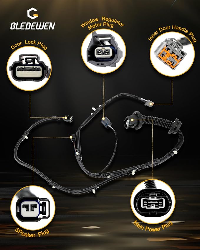 Rear Door Wiring Harness, Compatible with 2009-2014 Ford F150 Crew Cab | Left Driver Side, LH Door Jumper Wire Assembly, Replace# 9L3Z-14631-CAA, 9L3Z14631CAA