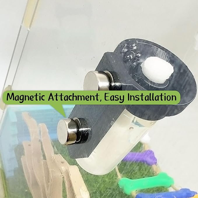 Jumping Spider Water Dispenser, Magnetic Hanging Feeder,Suitable for Jumping Spiders,Tarantulas, Praying Mantises,Arboreal Animals, and Other Small Animal Enclosure Accessories (Black, 5ML)