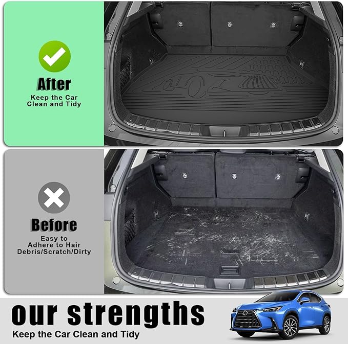 Original 2022-2026 NX Cargo Liner for Lexus NX(NX250/NX350/NX350h/NX450h+) - Custom Fit TPE All Weather Trunk Mat for Lexus NX & NX Hybrid Accessories