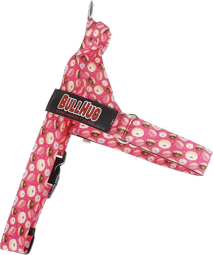 Adjustable Dog Harness– No Pull, No Choke – for English Bulldogs, French Bulldogs, Pugs & Broad-Chested Breeds – Easy, Safe Walks (Donuts, Medium)