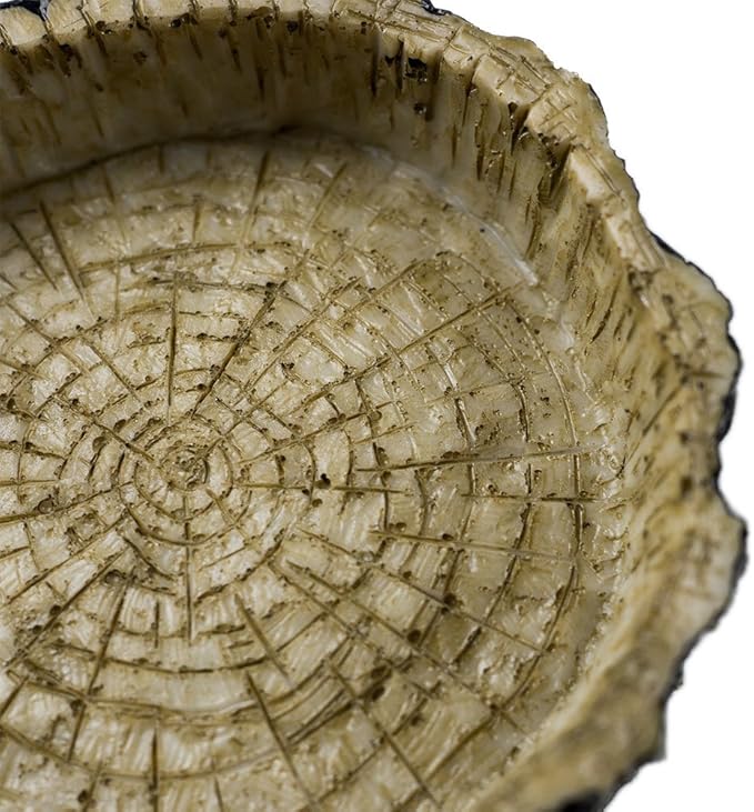 OMEM Reptile Natural Bowl Food and Water Dish Resin Made (2PCS- Tree bark)