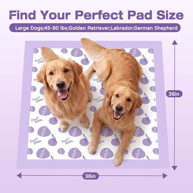 Dog Training Pads for Large Dog-36"x 36",30Cts | Super Absorbent, Lavender Scented, Leak-Proof & Adhesive Tabs, Quick-Dry Surface, Pee Pads for Medium to Large Dogs