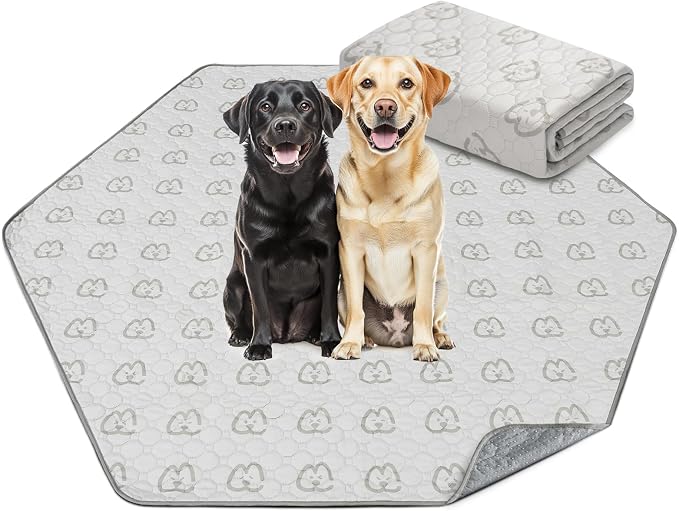 FXW Washable Pee Pads for Dogs, Super Absorbent, 35" Hexagon, 1 Pack | Machine washable, Non-slip backing, Fits 32"/40"/45"H 6-Panel FXW Rollick/Homeplus Playpens