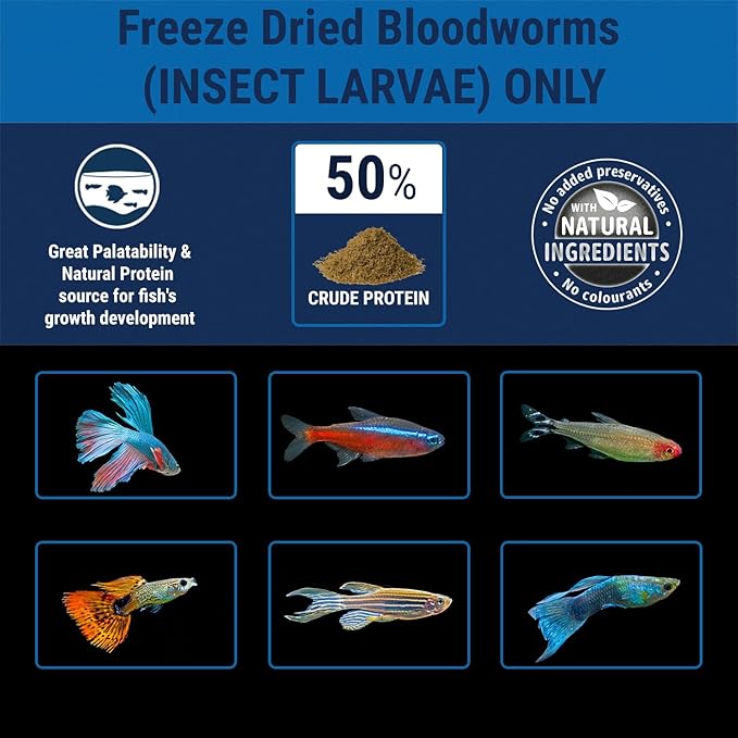 Tetra BloodWorms, Freeze-Dried Food for Freshwater and Saltwater Fish, Seafood,0.25 Oz (Pack of 2)
