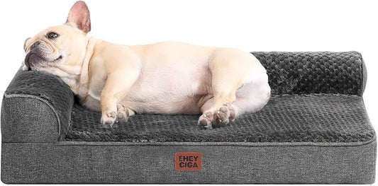 EHEYCIGA Orthopedic Dog Bed Medium Size Dogs, Memory Foam Dog Bed with Washable Removable Cover, Waterproof Pet Sofa Couch for Crate with Nonskid Bottom, 30x20x6, Dark Grey | Small Dog Sofa with Washable Removable Cover, Waterproof Pet Couch for Crate ...
