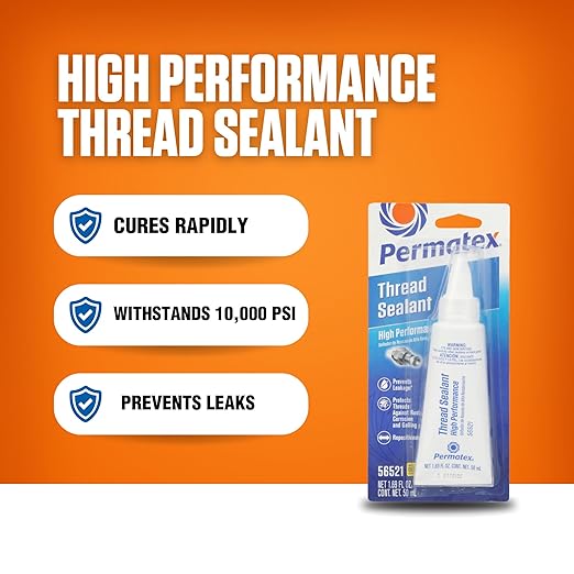 Permatex 56521 High Performance Thread Sealant, 50 ml, White