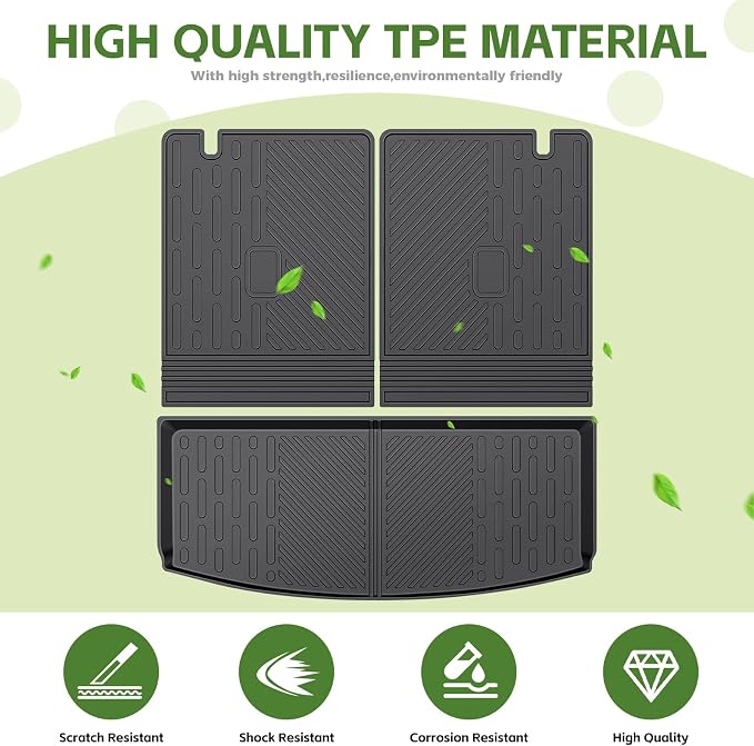 Cargo Liners for 2020-2025 2026 Ford Explorer 6&7 Passenger Trunk Mat with Seat Back Cover Accessories, All Weather Rear Cargo Mat Backrest Protector