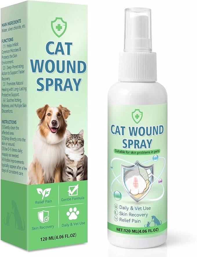 Pet Wound Spray for Dogs & Cats – Home-Ready Pet Wound Care for Minor Cuts, Scrapes & Daily Skin Support (120ml)