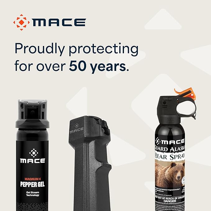Mace Animal Defense Sprays - EPA Registered Animal Deterrent, Max Strength OC, Outdoor Safety Personal Protection for Women & Men, Guard Alaska Bear Spray OR Mace Dog Spray Options