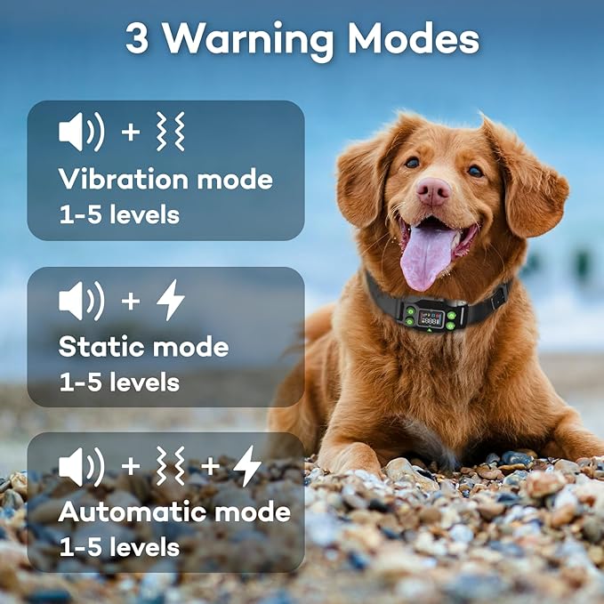GPS Wireless Dog Fence, Rechargeable Electric Dog Collar with 3 Training Modes, Radius 25-999 Yards, IPX7 Waterproof Invisible Pet Containment System for Medium & Large Dog, Outdoor Use