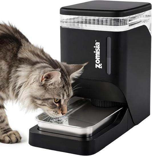 ZOMISIA Automatic Dog Water Dispenser 6L with Stainless Steel Bowl, Automatic Water Bowl Dispenser for Cats, 1.6 Gallon Pet Waterer 100% BPA Free, Black