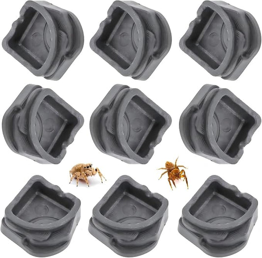 9 Pack Mini Resin Water Bowls - Micro Food/Water Dish for Tarantula, Spider, Millipede, Hermit Crab, Reptiles & Water Bowl(0.39" H)