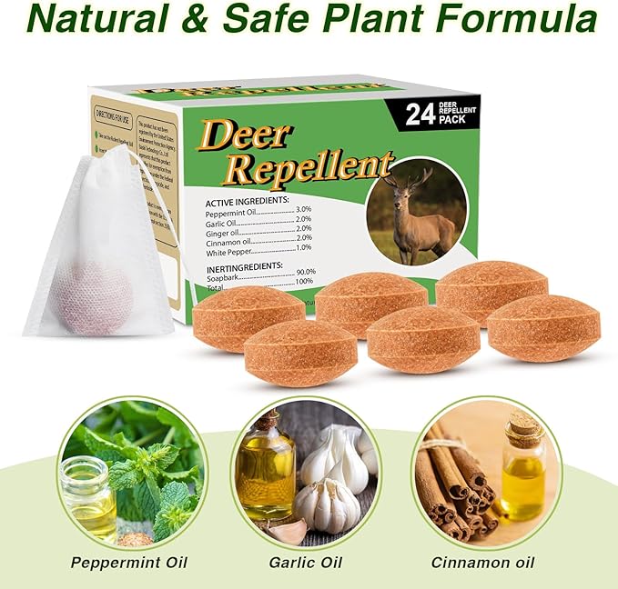 36 Pack Deer Repellent Rabbit Repellent Outdoor Deer Deterrent for Plants Flower Vegetable Tree Keep Deer Rabbit Out of Lawn Garden