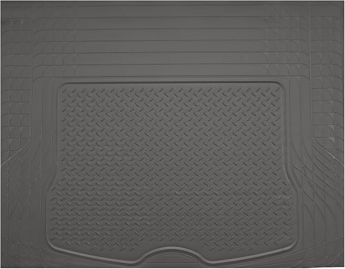 PIC AUTO Heavy Duty Cargo Liner, Trimmable All-Weather Rubber Trunk Mat for Cars, SUVs, Vans & Trucks, Anti-Slip Backing, Durable Protection, Large, Gray