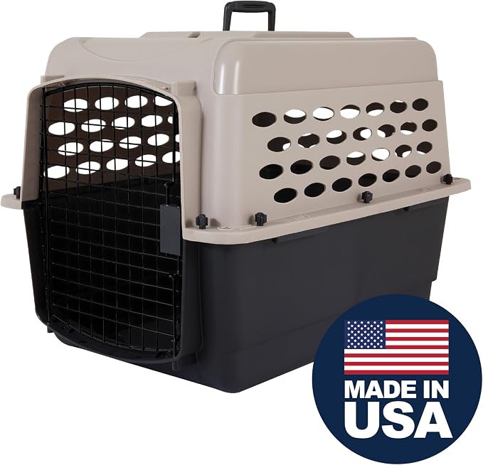 Petmate Vari Dog Kennel - Portable Dog Carriers & Crates for Medium Dogs, Airline-Friendly, Durable Plastic, Pet Carrier For Home and Travel, 28 Inches, Taupe and Black | Airline friendly pet carrier, durable plastic shell, great at home and on trips, ...