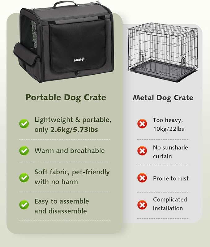 Dog Car Carrier Light Weight 24×17.7×20.5in, Foldable Dog Carrier, Dark Gray