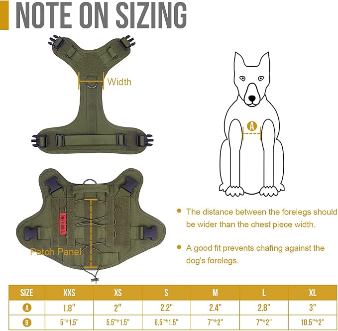 OneTigris Tactical Dog Harness with Handle No-Pull Adjustable for Small Dog | Military 1000D Pullable Nylon, Service Dog Vest with Hook & Loop Panels, Easy On & Off for Walking Hiking Training Green XXS