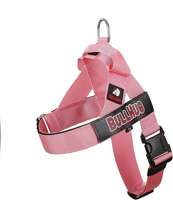 Adjustable Dog Harness– No Pull, No Choke – for English Bulldogs, French Bulldogs, Pugs & Broad-Chested Breeds – Easy, Safe Walks (Baby Pink, Small)