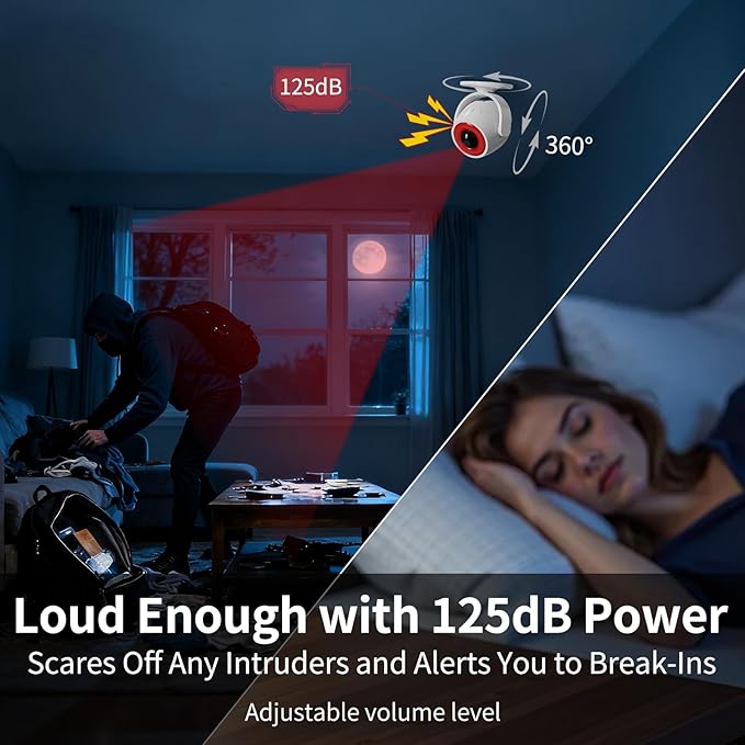 1 Pack Wireless Motion Detector Alarm for Indoor Use, PIR Motion Sensor with Sound Player for Pets, Dogs & Animal Deterrent, Intruder Alert & Remote Safety System, Noise Maker Sensor de Movimiento