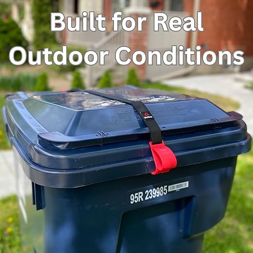 Trash Can Lock for Animals Raccoon Proof Garbage Can Lock, Keeps Raccoons & Animals Out of Trash Bins, Heavy Duty Outdoor Lid Lock System