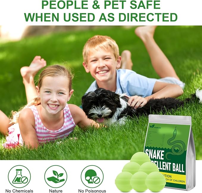 12 Pack Snake Be Gone for Yard Powerful Pet Safe,Moth Balls for Lawn Garden Camping Fishing Home to Repels Snakes and Other Pests
