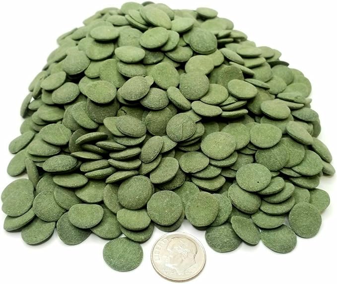 Aquatic Foods Inc. Sinking 12mm - 1/2" Spirulina Algae Wafers, Ideal for All Bottom Fish, Plecos, Shrimp, Snails, Crayfish, All Herbivorous and Omnivorous Tropical Fish...5-lbs